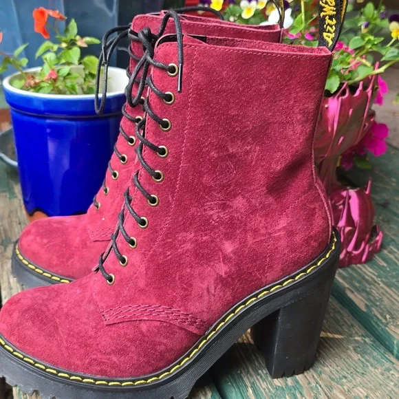 Reserved for @sophiestines Dr. Martens Velvet Lace-Up Boots ✨ - Picture 6 of 7